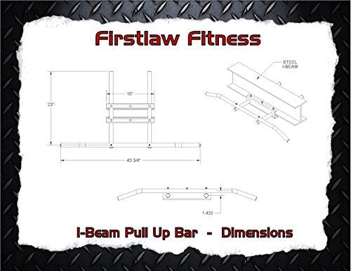 600 LBS Weight Limit - I-Beam Pull Up Bar - Bent Bar - Grip Tape - color: Red