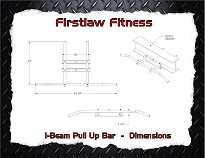 600 LBS Weight Limit - I-Beam Pull Up Bar - Bent Bar - Grip Tape - color: Red