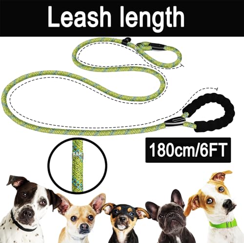 6 FT Heavy Duty Dog Leashes with Comfortable Padded Handle,Blue Green - color: Blue Green, size: 6 Feet x 1/2 Inch
