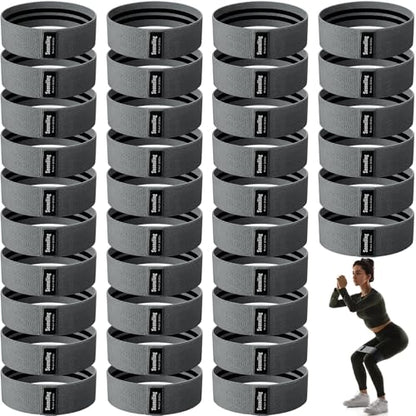 36 Pcs Fabric Resistance Bands for Working Out Non Slip Stretch Exercise Bands Bulk for Women Men Home Gym, Pilates, Yoga, Booty, Leg Training