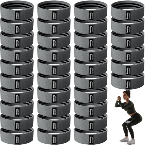 36 Pcs Fabric Resistance Bands for Working Out Non Slip Stretch Exercise Bands Bulk for Women Men Home Gym, Pilates, Yoga, Booty, Leg Training