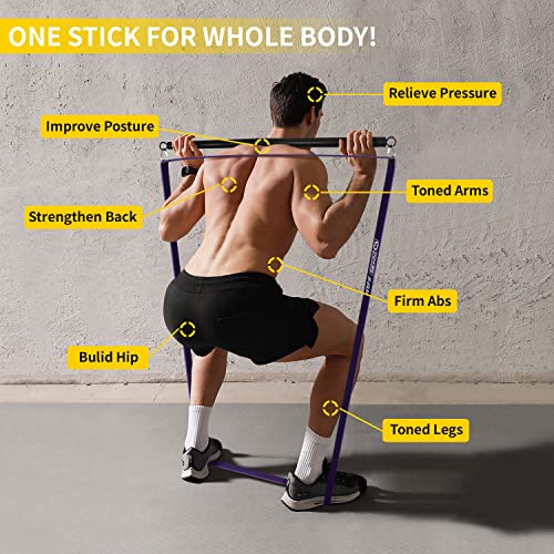 POWER GUIDANCE Resistance Bands, Set of 5 Pull Up Bands, Pull Up Assistance Bands, Exercise Bands, Resistance Bands Set for Legs, Working Out - color: Set of 3（red+black+purple+bar）