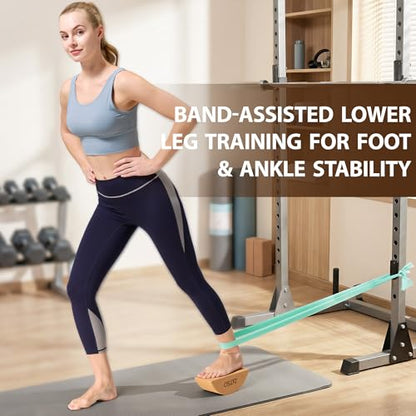 Half Moon Cork Yoga Blocks, 2 Pack Balance Trainer | Half moon cork blocks for balance work, foot placement drills, ankle mobility and calf stretching; bag and guide included