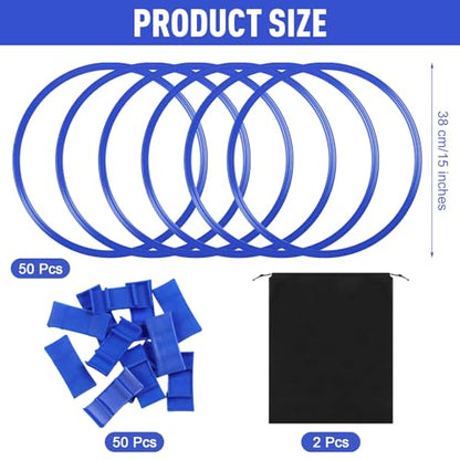 Shappy 50 Pcs Agility Rings Speed with Bags, Training Hoops - color: Blue