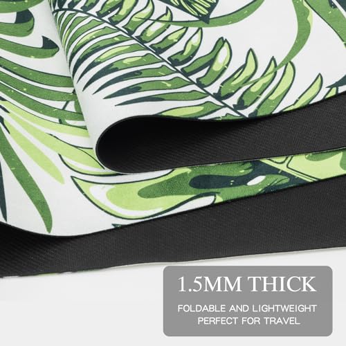 Foldable Yoga Mat, 1.5mm Thick Exercise Yoga Mat With Carry Bag - color: Green