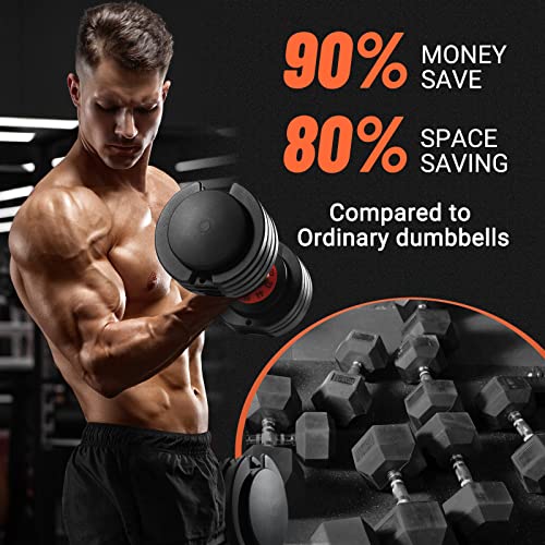 25/50/55 lbs Pair Adiustable Dumbbell Set, Adiust Dumbbell Weight for Exercises Pair Dumbbells for Men and Women in Home - color: 55LBS Pair