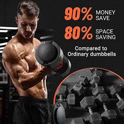 25/50/55 lbs Pair Adiustable Dumbbell Set, Adiust Dumbbell Weight for Exercises Pair Dumbbells for Men and Women in Home - color: 55LBS Single