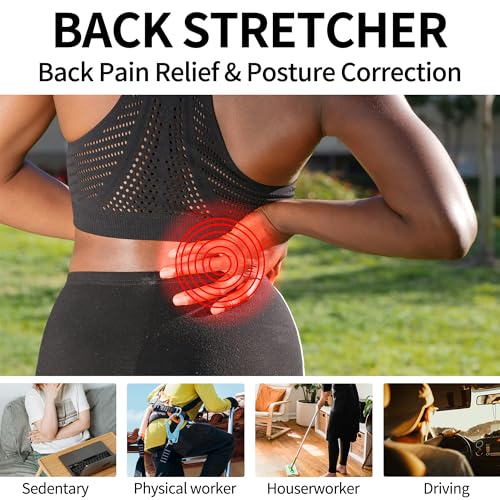 Back Stretcher,4 Level Lumbar Support Board, Spine Alignment Massager for Herniated Disc,Sciatica, Scoliosis,Upper & Lower Back Pain Relief (Blue)