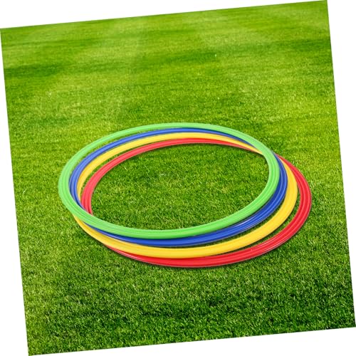 UKCOCO 4pcs Agility Training Rings Durable Plastic Sport Hoops for Football Players Enhance Speed Coordination Versatile Exercise Equipment Red Yellow Green Blue