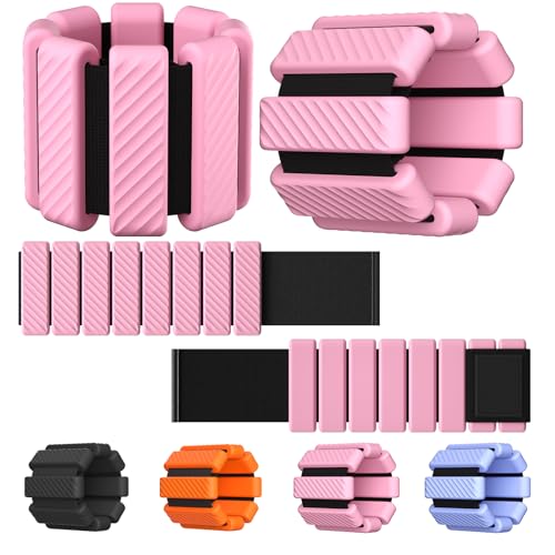 Wrist & Ankle Weights for Women, Wearable Strong Arm & Leg Weights Set of 2(1Lbs Each), Adjustable Ankle Weights for Walking, Yoga, Dance, Barre,Gym,Exercise,Pilates,Walking Running - color: Coral Pink