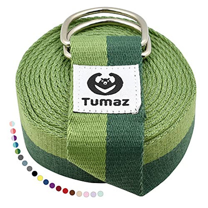 Yoga Strap/Stretch Bands [15+ Colors, 6/8/10 Feet Options] with Extra Safe Adjustable D-Ring Buckle, Durable and Comfy Delicate Texture - Best for Daily Stretching, Physical Therapy, Fitness