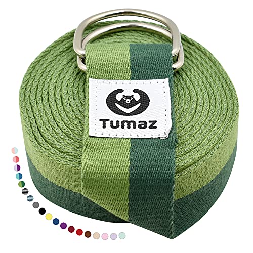Yoga Strap/Stretch Bands [15+ Colors, 6/8/10 Feet Options] with Extra Safe Adjustable D-Ring Buckle, Durable and Comfy Delicate Texture - Best for Daily Stretching, Physical Therapy, Fitness