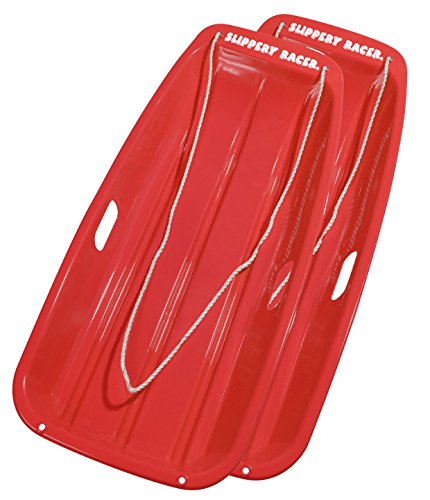 Slippery Racer Downhill Sprinter Flexible Kids Toddler Plastic Cold-Resistant Toboggan Snow Sled with Pull Rope and Handles -35 Inch
