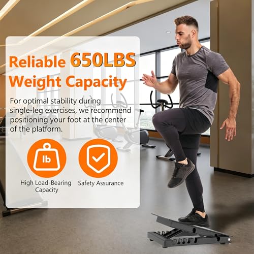 Slant Board for Calf Stretching, Heavy Duty Steel Squat Wedge, 5-Level Adjustable Incline Board, 650 lb Weight Capacity for Heel Elevated Squats, Weightlifting, Calf Stretch & Physical Therapy
