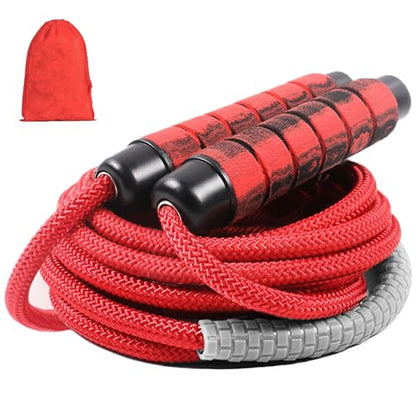 Weighted Jump Rope Nylon Adjustable - Tangle-Free Jump Rope for Women, Men, Kids, and Adults with Foam Handle, Rapid Speed with Ball Bearings, 360° Rotation Jumprope for Exercise, Fitness and Training