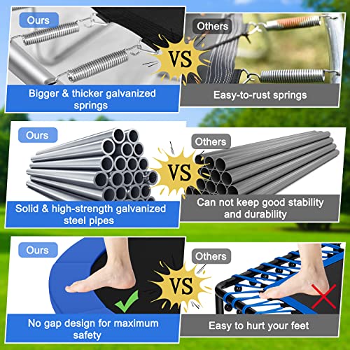 Giantex Trampoline for Kids Adults, ASTM Approved 8 10 12 14 15 16Ft Big Trampoline with Ladder, Thickness Steel Pipes Wear-Resistant All Weather Outdoor Large Recreational Trampoline with Net