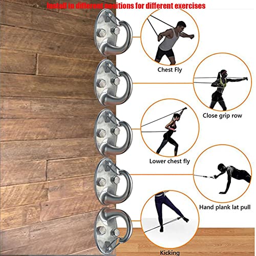 2 Packs Heavy Duty Resistance Band Wall Anchor Black Workout Wall Mount Anchor for Home Gym Strength Training Physical Exercise 1000 Lbs