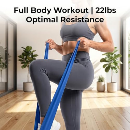 Resistance Bands, 1.5m 22lbs Blue High Elasticity Yoga Strap Gym Accessories for Women Workout Bands Stretching Belt Leg Tension Exercise Belt for Pilates Home Fitness Physical Therapy