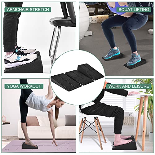 Slant Board Squat Wedge for Calf Stretching，3 Pcs 12" x 6.3" Foot Stretcher Balance Board for Plantar Fasciitis, Adjustable Foam Slant Board Wedge Great for Exercises