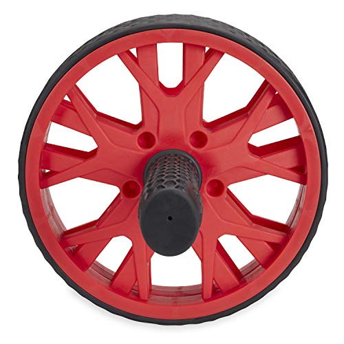 New Balance Ab Wheel - Abdominal Roller Trainer Non Skid Wheels with Sure-Grip Handles, Black/Red
