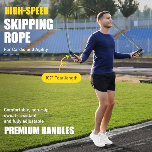 2 Pack Agility Ladder, Soccer Speed Training Equipment Set with Total 26 ft Agility Ladder, 12 Cones, 4 Adjustable Hurdles, Jump Rope, for Soccer, Basketball, Football, Kids, Youth, Adults - color: 1.Yellow