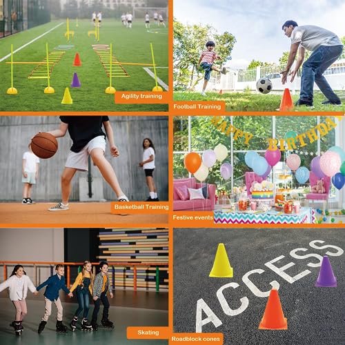 Soccer Cones Set, 84/42Pcs 7"/9" Cones Sports + Disc Cones, Cones for Sports with Carry Bag, Training Cones, Soccer Cones for Training, Plastic Soccer Cones for Drills