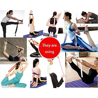 Yoga Strap – Sturdy Cotton Exercise Straps 6FT Straps - Adjustable D-Ring Buckle Gives Stretching Flexibility For Yoga Stretching & General Fitness Physical Therapy Pilates Gym Workouts - color: rose