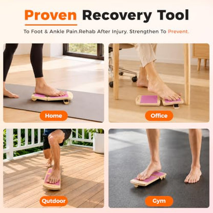 Adjustable Balance Board for Ankle Strengthening & Stability - color: Pink