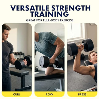 SQUATZ Adjustable Dumbbells with Quick Weight Change, Space-Saving Dumbbell Set with Anti‑Slip Handle, Secure Locking System, Heavy‑Duty Plates & Base for Home Workout and Strength Training