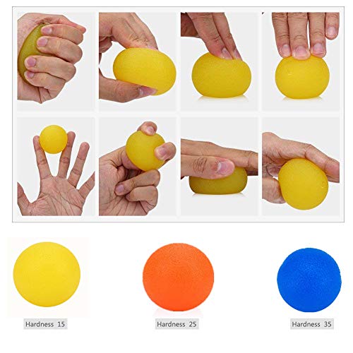 3 Resistance Level Stress Balls for Adults Hand Exercise Balls Squeeze Ball