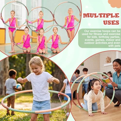 Toy Hoop Detachable Plastic Hoops Exercise Equipment Toy Adjustable Rings for Sports Party Game Dance Pet Training - color: Earth Tone Mix