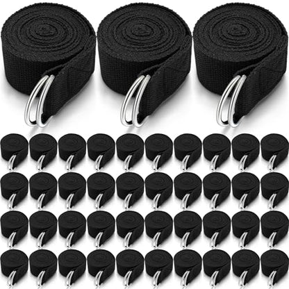 Yoga Strap Stretching Pilates Exercise Adjustable Straps 6 ft Non Elastic Yoga Belt with Adjustable D Ring Buckle for Pilates Gym Workouts Fitness - color: Black