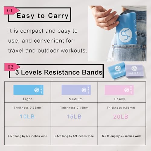 Resistance Bands Non Slip Elastic Stretch Bands for Men Women - color: Bright colors