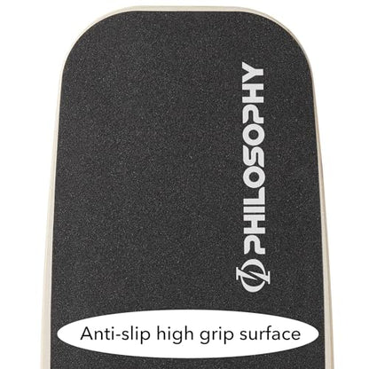 Philosophy Gym Balance Board - Wooden Balance Trainer with Adjustable Stoppers