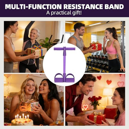 Resistance Bands with Handles 6 Tube Multifunction Tension Rope, Sit-Up Exercise Equipment with Foot Pedals and Handles，Pedal Resistance Band for Abdomen, Waist, Arm, Leg - color: Pink