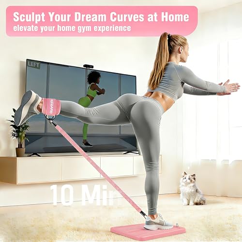 Glute Workout Equipment, Leg & Hip Exercise Equipment for Women, Resistance Bands with Ankle Straps & Exercise Board for Home Gym Fitness, Kickbacks, Hip Thrusts, Lower Body Training
