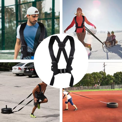Multi-functional Resistance Sled Pull Harness Load-bearing Strap for Tire Workouts Durable Cloth for Strength Training Agility Drills