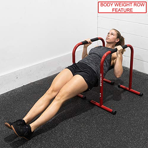 Valor Fitness Non-Slip Dip Station Stands – Bodyweight Exercise Equipment for Dips, L-Sits, Rows, Push-Ups, Pull-Ups Uppr Body Workout - Home Gym Strength Training