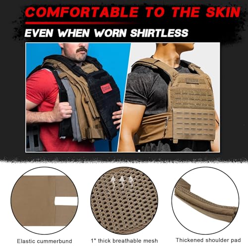 Weighted Vest Adjustable Tactical Weight Vests, Trainer Fitness Strength Endurance Workout Training Vest