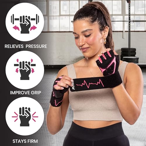 Workout Gloves for Women – Breathable Gym Gloves for Women with Palm Protection and Enhanced Grip – Padded Weight Lifting Glove for Womens with Wrist Wraps Support Weightlifting Exercise Cycling
