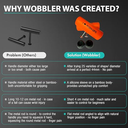 Wobbler - Revolutionary Unstable Push-Up Handles - Rotating T-Shape Pushup Bars for Core & Wrist Strength - Boxing & Martial Arts Training Equipment - Portable Home Gym for Triceps, Chest & Shoulder