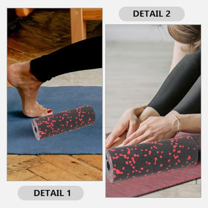 ORFOFE 2pcs Compact Exercise Roller Columns for Muscle Relaxation, Hollow Lightweight Fitness Foam Rollers, Back and Body Massage Tools for Travel and Home Use (Green Red)