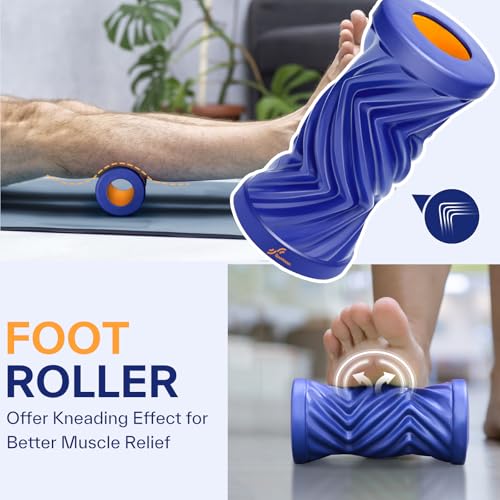 Sportneer 4 in 1 Pilates Foam Roller Muscle Relax Kit - color: Blue