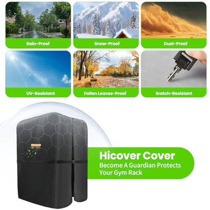 600D Gym Rack Cover with Waterproof Zipper, Protective Cover for Squat Rack/Weight Lifting Rack/Home Gym Workout Equipment-Indoor or Outdoor with Air Vent & Reflective Strip - size: 56"L×40"W×80"H