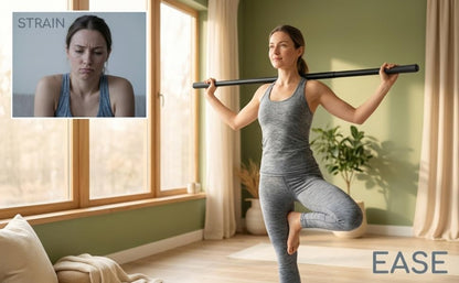 Yoga Stick, 5 ft Aluminum Adjustable Stretching Bar with Comfortable Foam Handles, Portable Fitness Pole for Physical Rehabilitation, Body Shaping, Flexibility, Mobility and Balance Training