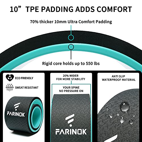 Yoga Wheel Set of 2, Upgraded 10MM Thick Back Wheels for Pain Relief & Stretching, Strongest Back Roller for Deep Tissue Massage, Improving Yoga Poses Backbend - style: Set of 2