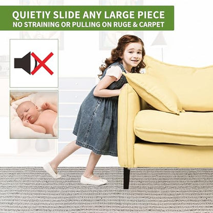 Furniture Sliders for Carpet 8 PCS - 3 1/2" Beige Coffee - size: 8 PCS 3 1/2 inch Beige Coffee