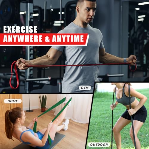 Professional Resistance Bands, Pull Up Assistance Bands Set with Door Anchor, Exercise Workout Bands for Working Out, Body Stretching, Fitness, Physical Therapy, Muscle Training for Men & Women