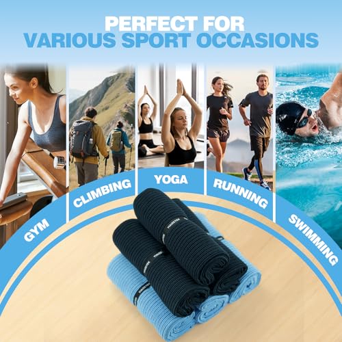 Microfiber Gym Towels with Snap Straps, Yoga Towel for Home and Gym, 16 Inch x 28 Inch, 6 Pack (Grey, 16" x 28") - color: Grey