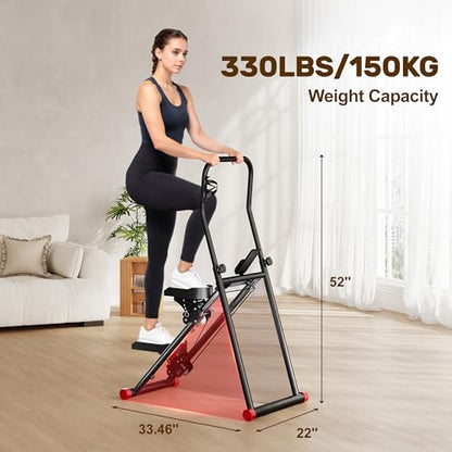 Stair Stepper for Home Gym Exercise, Compact Folding Cardio Stair Climber for Full-Body Workout, Vertical Climber Machine, Extended Step Range